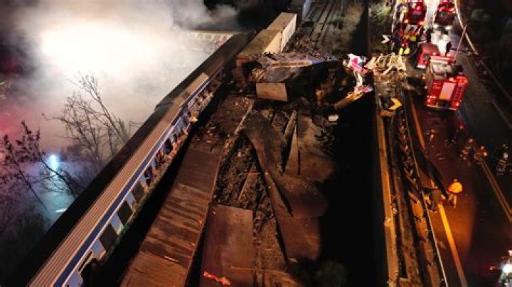 
Fiery Greece train collision kills 32, injures at least 85 