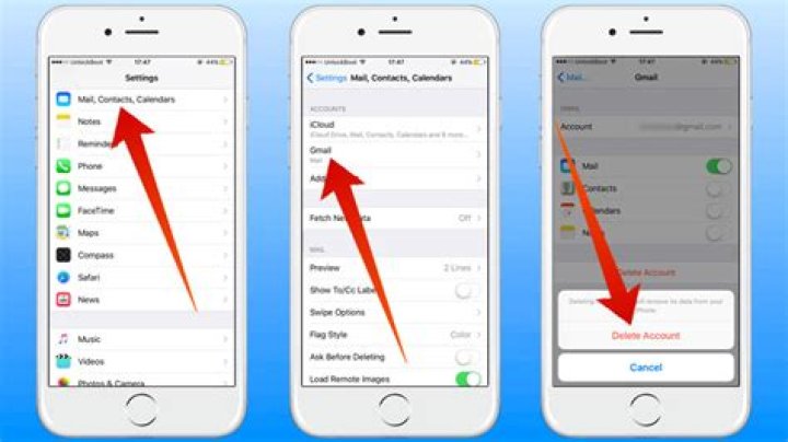 How to delete mail account on iphone