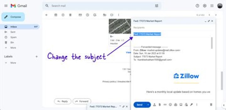 How to edit subject line in gmail