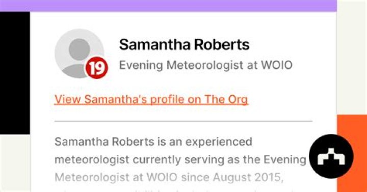 Samantha Roberts [WOIO] Wikipedia, Biography, Age, Salary, Husband, Instagram